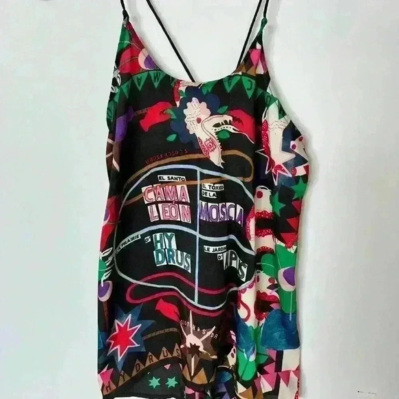 NWT! Scotch & Soda Printed Asymmetric Strappy Top - Picture 4 of 8